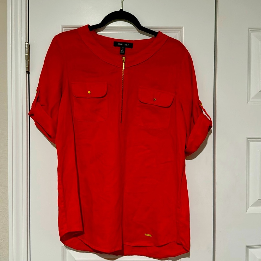 Ellen Tracy Blouse top, red